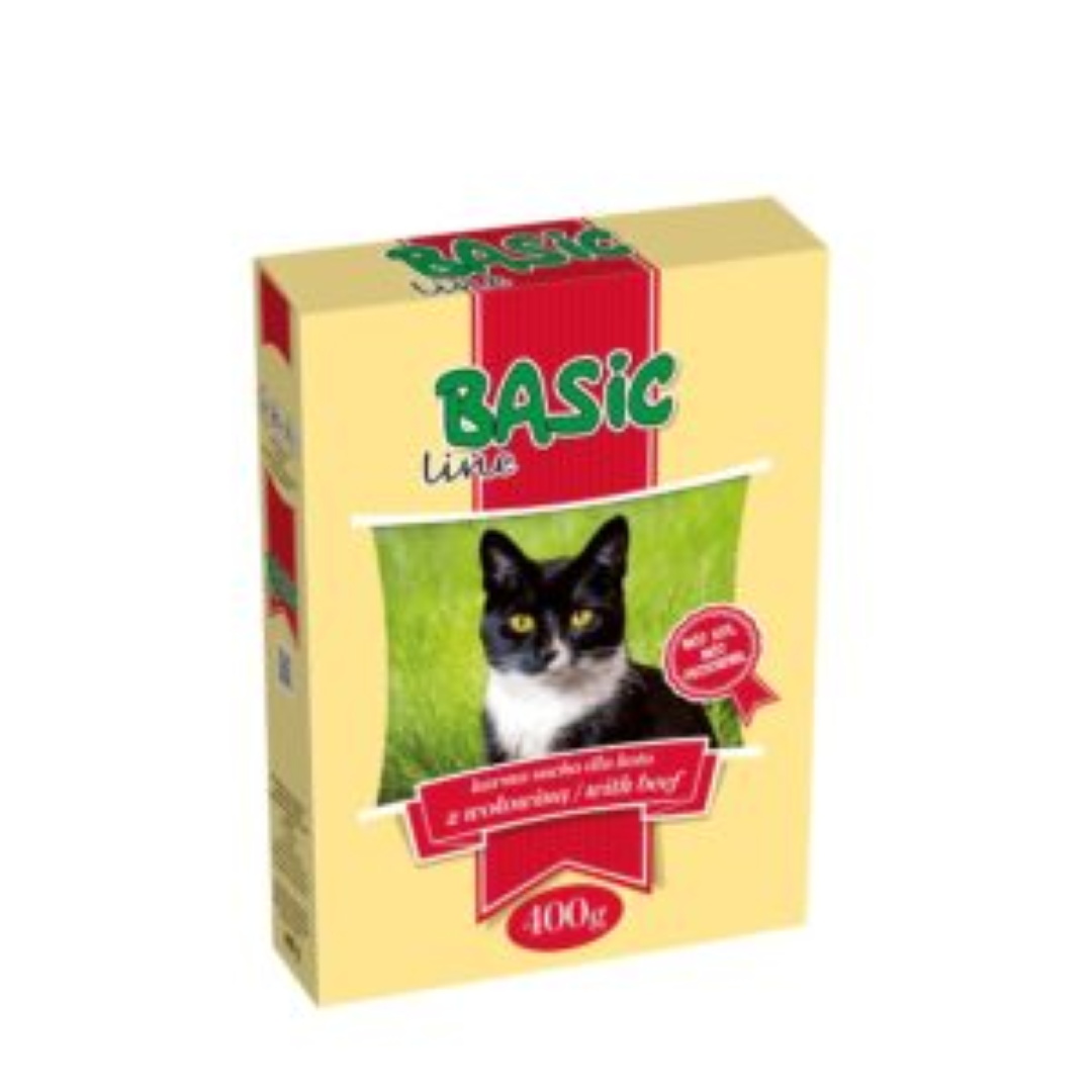 BASIC LINE DRY CAT FOOD WITH BEEF 400GR
